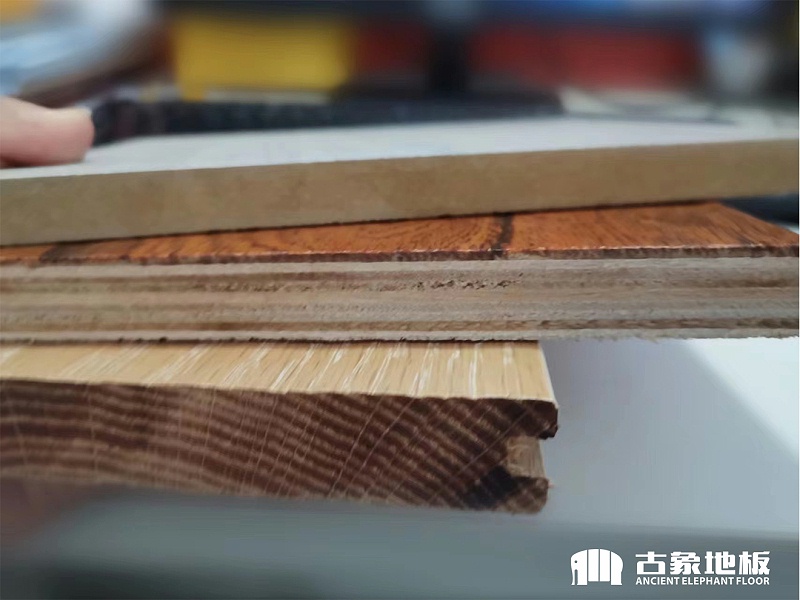 實(shí)木、多層、強(qiáng)化截面對(duì)比